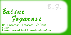 balint fogarasi business card